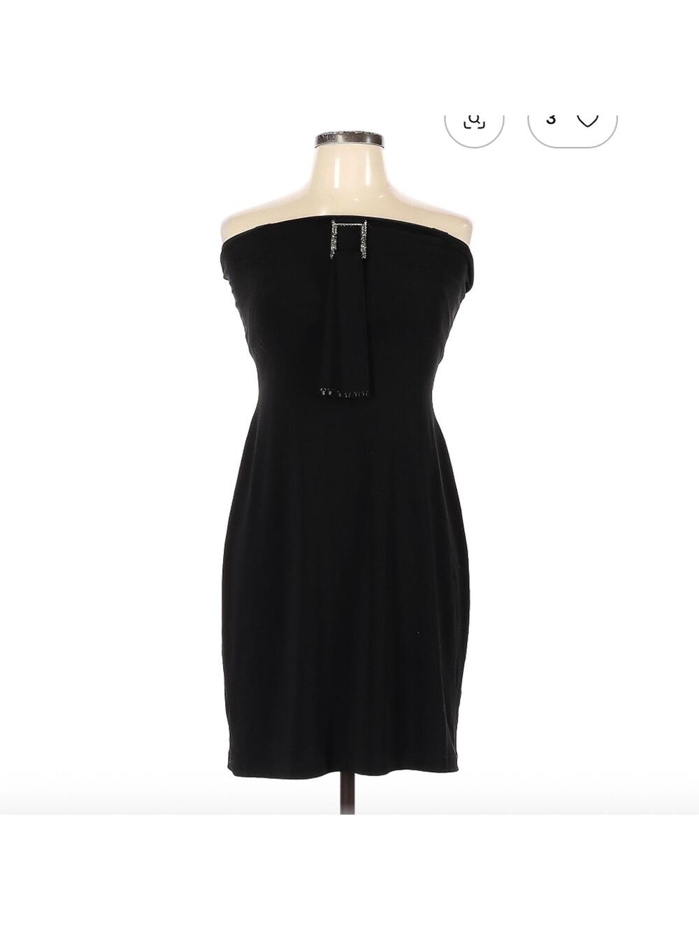 Cache Black Strapless Cocktail Dress Size 10